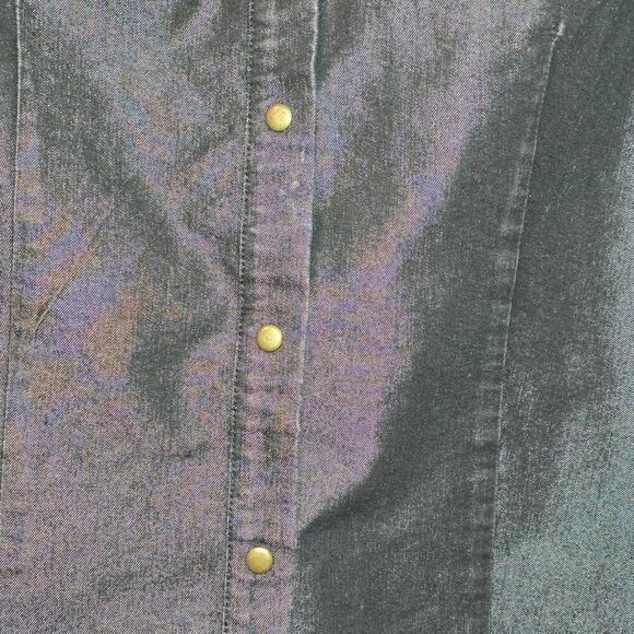 Vintage NY Jeans New York & Company Black Iridescent Jacket Shacket Women's XL - Picture 6 of 10